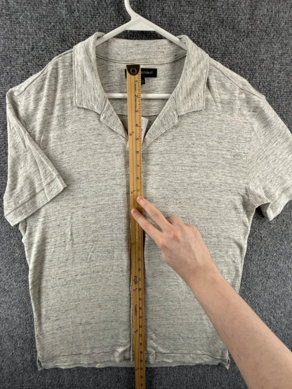 NWT Banana Republic KNIT LINEN Button Up Shirt Small Heathered Beige Camp Hawaii